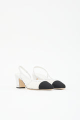 Chanel Leather & Lace Slingback Heel