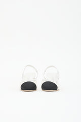 Chanel Leather & Lace Slingback Heel