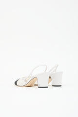 Chanel Leather & Lace Slingback Heel