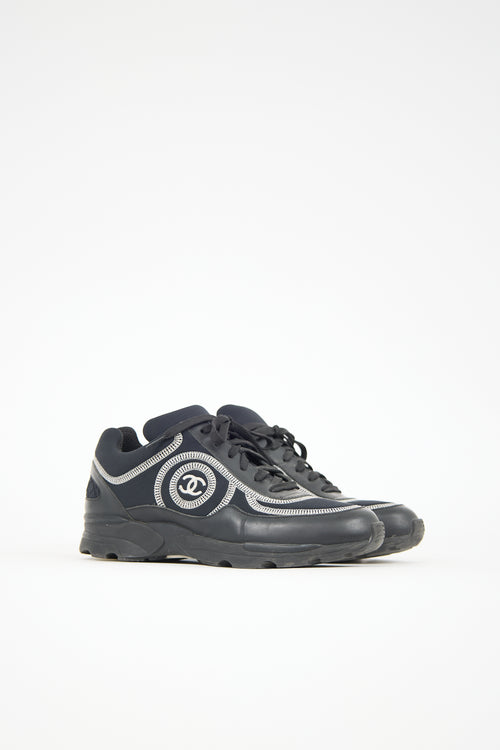 Chanel Leather & Neoprene CC Sneaker
