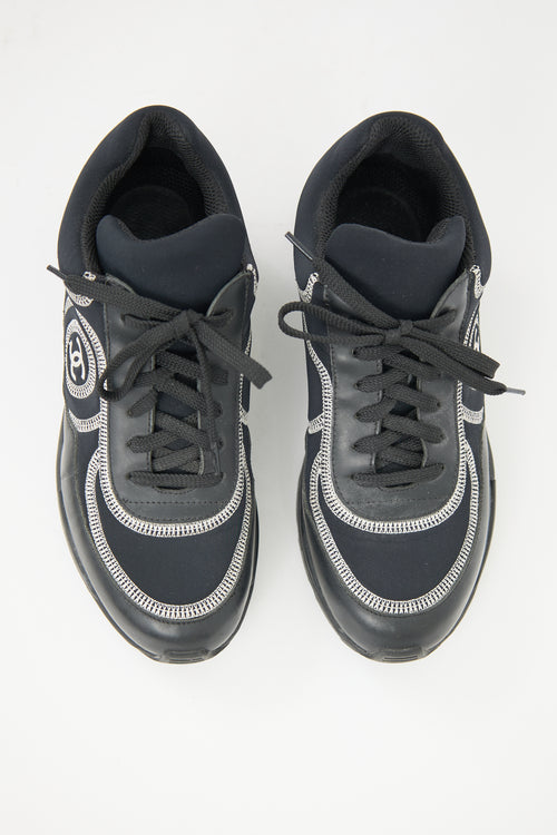Chanel Leather & Neoprene CC Sneaker