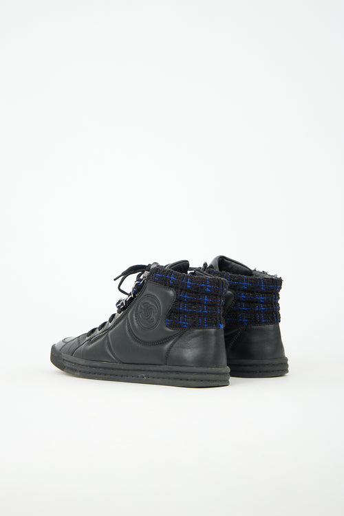 Chanel Leather & Tweed CC Chain Sneaker