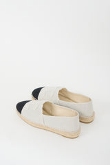 Chanel Light Grey Canvas CC Espadrille Flat