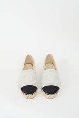 Chanel Light Grey Canvas CC Espadrille Flat