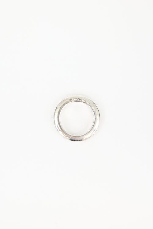 Chanel Sterling Silver Logo Ring
