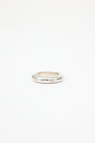 Chanel Sterling Silver Logo Ring