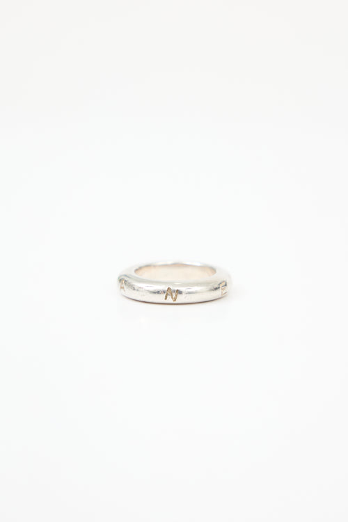 Chanel Sterling Silver Logo Ring
