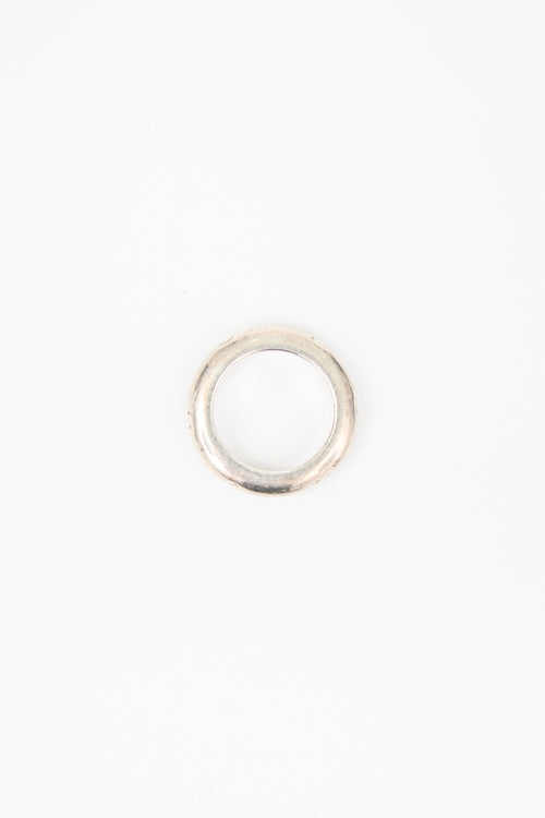 Chanel Sterling Silver Logo Ring