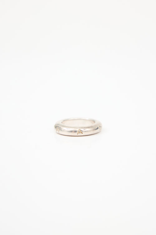 Chanel Sterling Silver Logo Ring