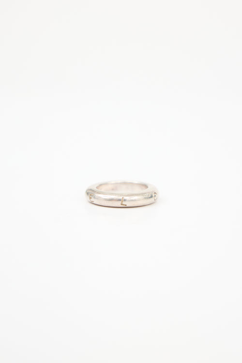 Chanel Sterling Silver Logo Ring