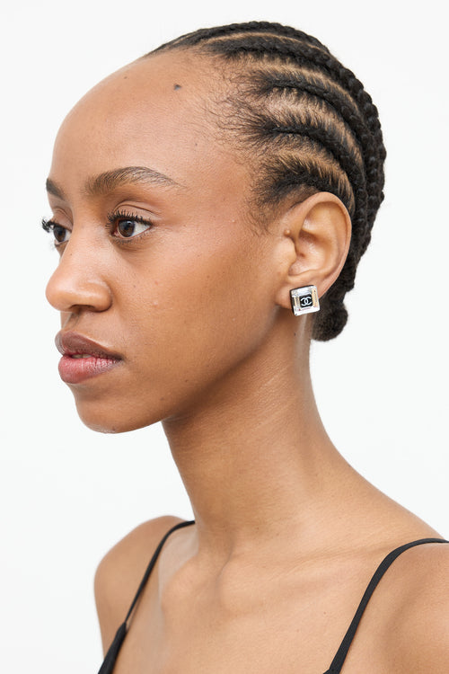 ChanelFW 2007 Lucite Square Logo Earring