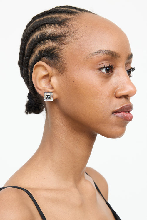 ChanelFW 2007 Lucite Square Logo Earring
