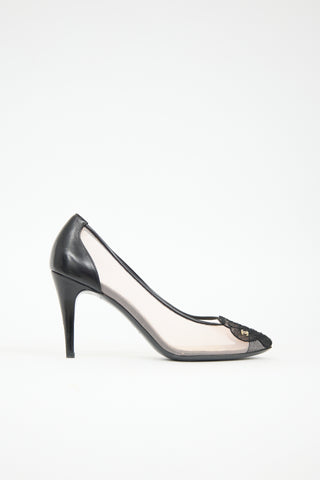 Chanel Mesh CC Camellia Pump