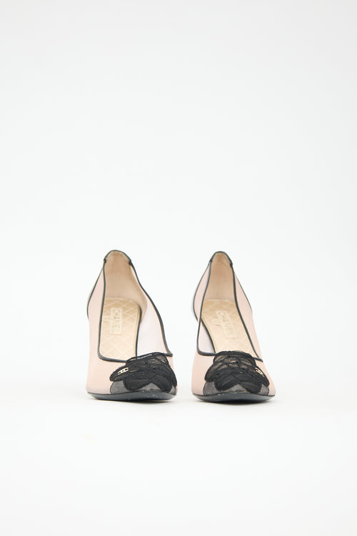 Chanel Mesh CC Camellia Pump