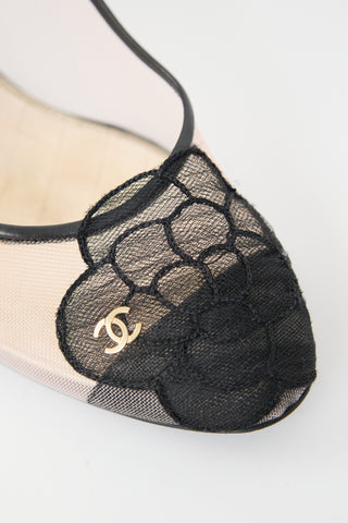 Chanel Mesh CC Camellia Pump
