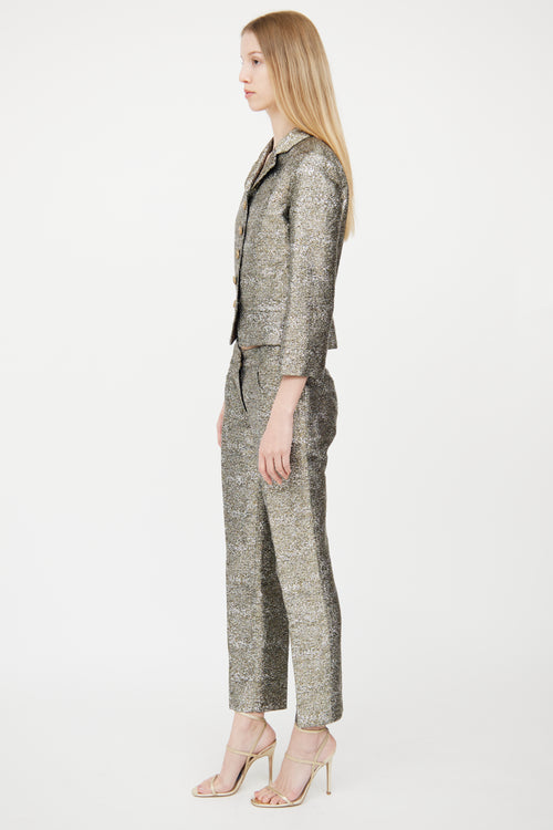 Chanel 2015 Silver & Gold Woven Co-Ord Set