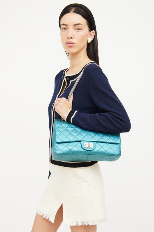 Chanel Metallic Teal Quilted Reissue 227 Flap Bag