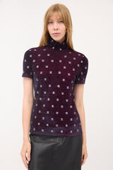 Chanel Metallic Velvet CC Top