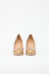 Chanel Metallic Floral Platform Pump
