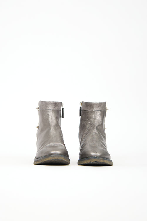 Chanel Metallic Leather CC Boot