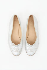 Chanel Metallic Leather CC Ballet Flat