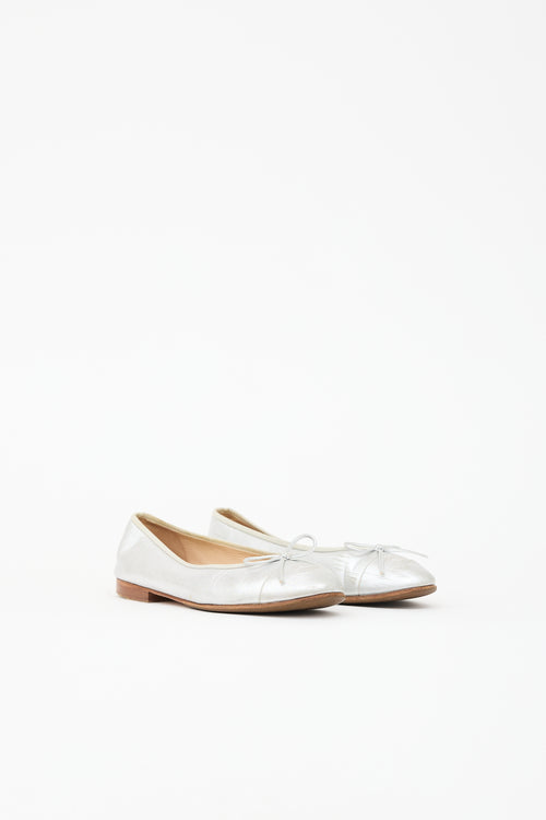Chanel Metallic Leather CC Ballet Flat