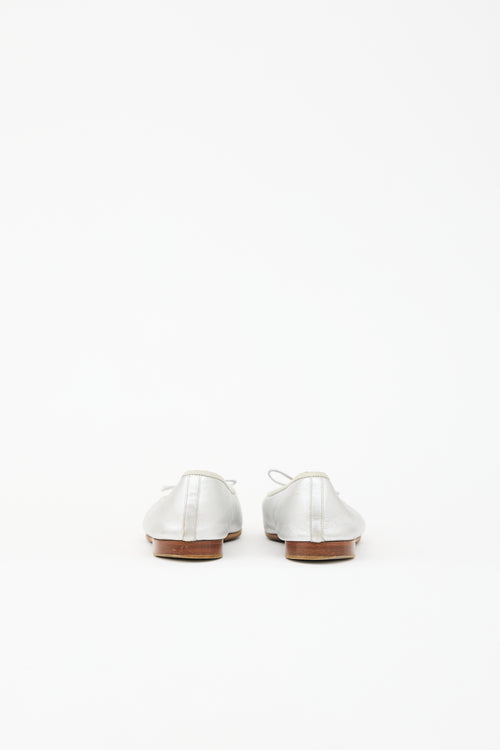 Chanel Metallic Leather CC Ballet Flat