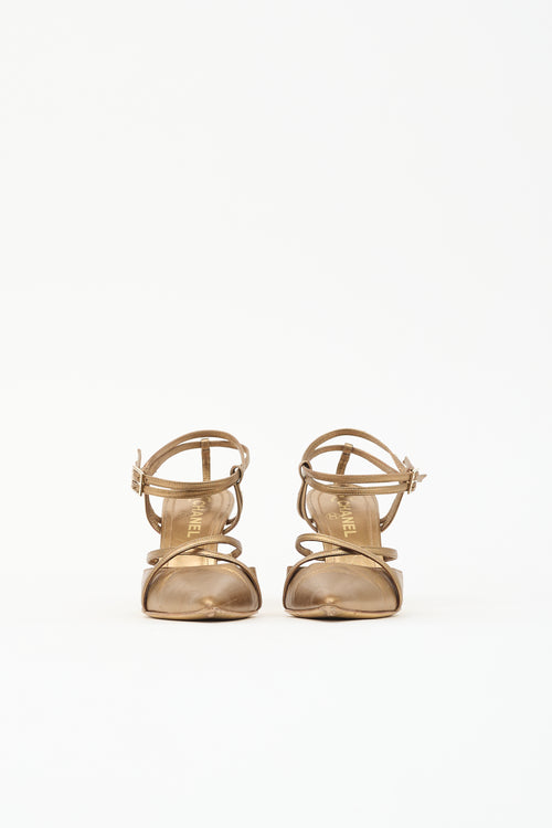 Chanel Metallic Leather Pointed Sandal