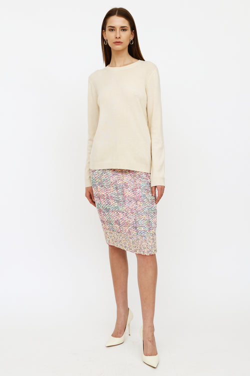Chanel Pink & Multi-Colour Tweed Fantasy Skirt