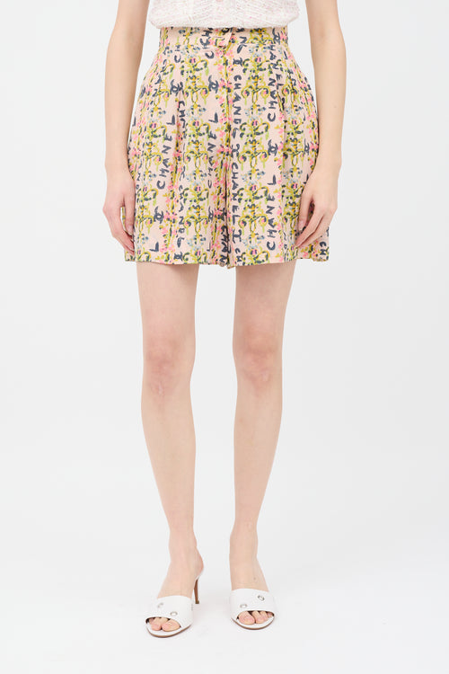Chanel Spring 1994 Silk Printed Shorts