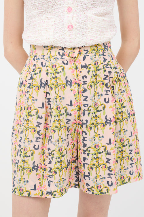 Chanel Spring 1994 Silk Printed Shorts
