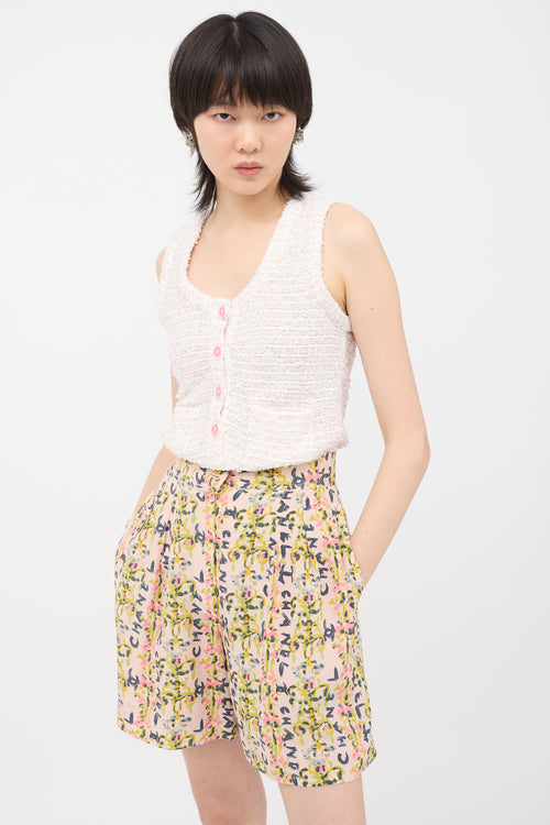 Chanel Spring 1994 Silk Printed Shorts