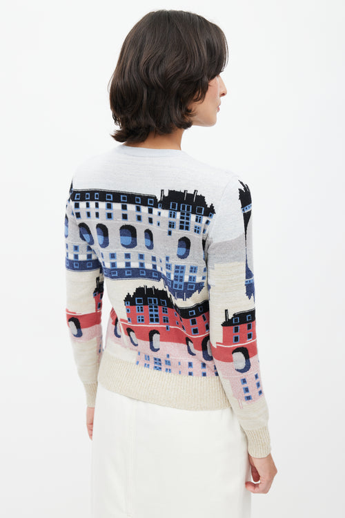 Chanel Multicolor Metallic Cashmere Graphic Knit Sweater