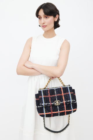 Chanel 2020 Black & Multi Tweed 19 Shoulder Bag