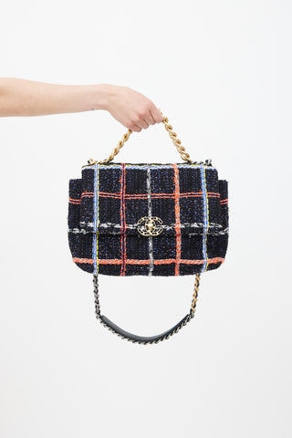 Chanel 2020 Black & Multi Tweed 19 Shoulder Bag