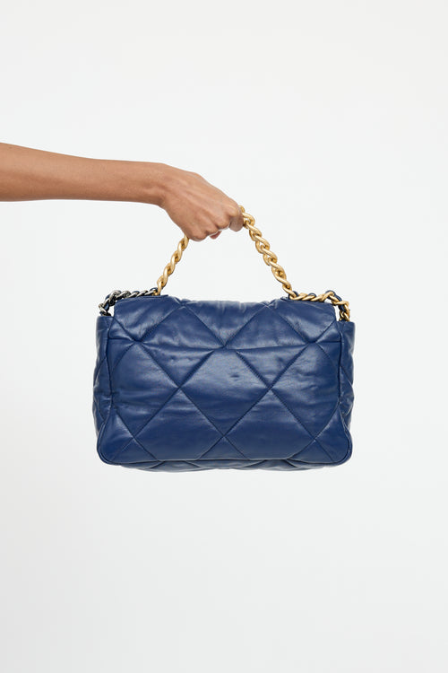 2019 Navy Leather 19 Flap Bag