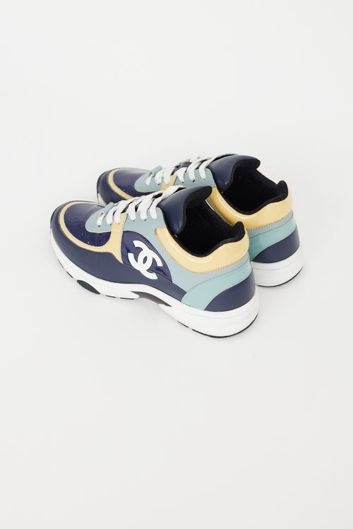 Chanel Navy & Multi Patent Leather Sneaker