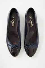 Chanel Leather CC Ballet Flat