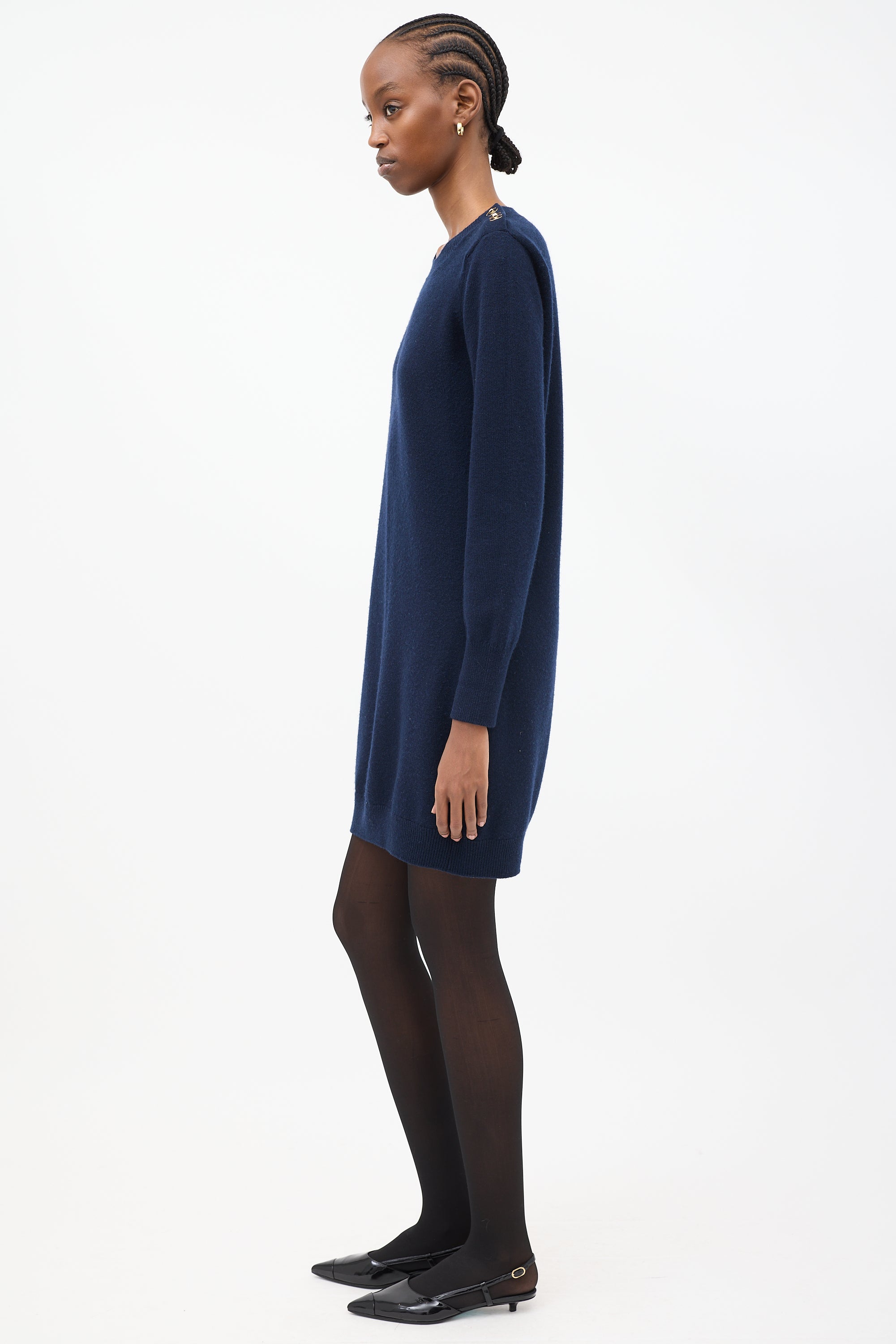 Chanel // Cashmere CC Shoulder Sweater Dress – VSP Consignment Chanel // Cashmere CC Shoulder Sweater Dress – VSP Consignment