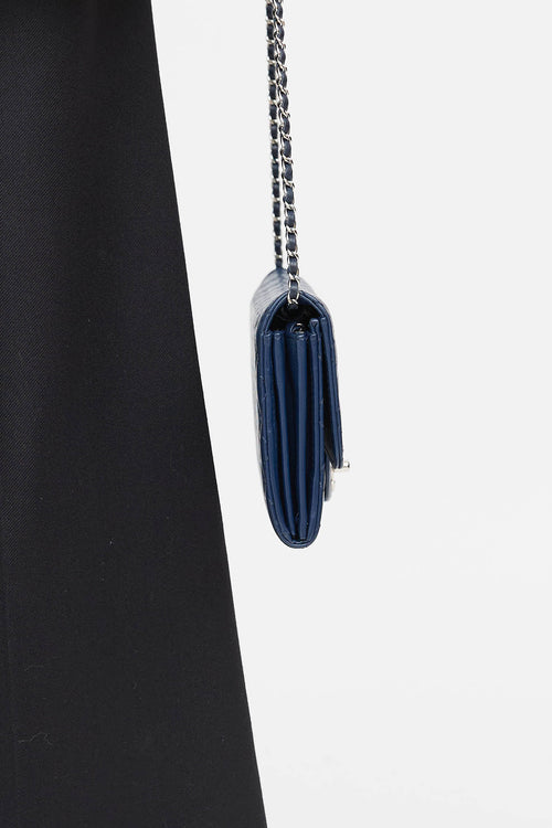 Chanel 2010 Leather East West Wallet On Chain