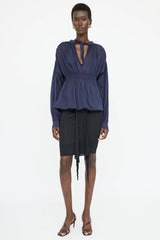 Chanel 2023 Cotton Smocked Blouse