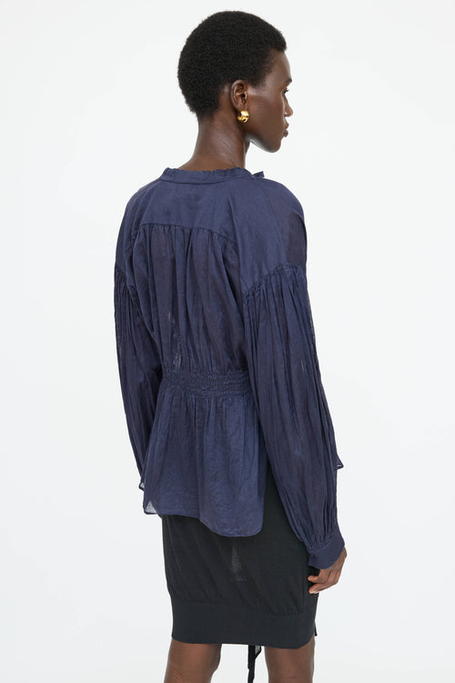 Chanel 2025 Cotton Smocked Blouse