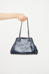 Chanel 2010 Navy Patent Lipstick Accordion Tote