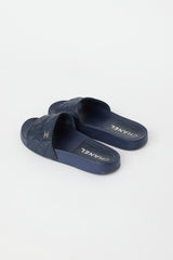 Chanel Navy Rubber CC Slide