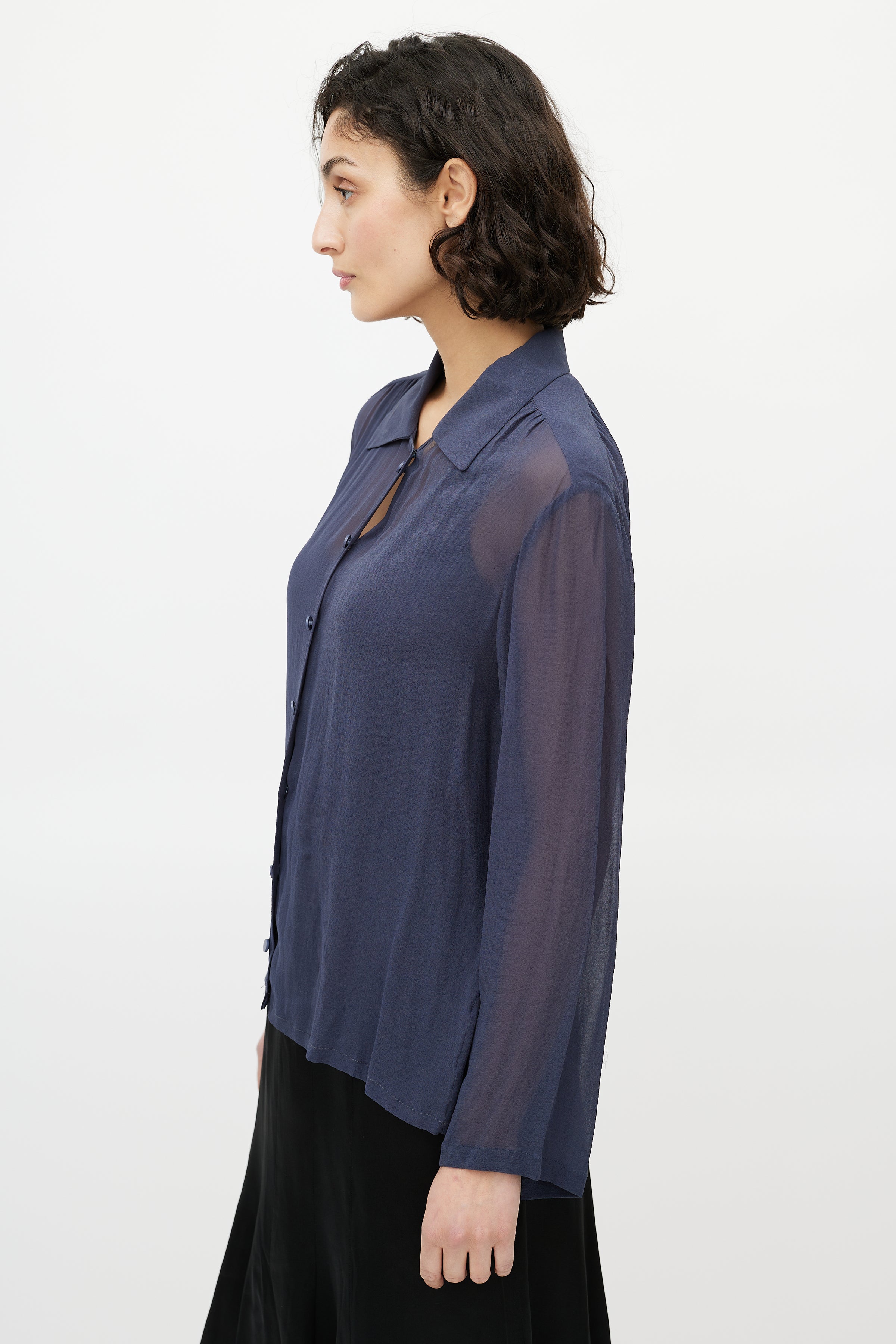 Chanel // Navy Sheer – VSP Scarf Blouse Consignment