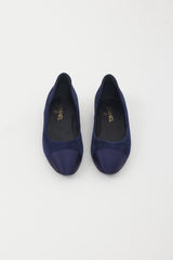 Chanel Blue Velvet & Silk Flat