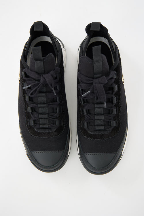 Chanel Neoprene & Suede CC Logo Sneaker