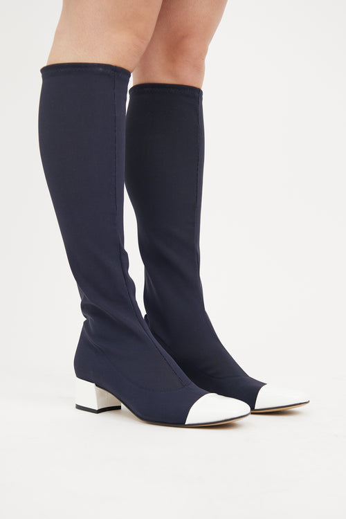 Carel Navy White Mesh & Patent Boot