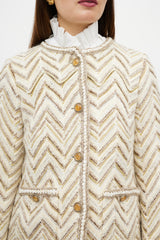 Chanel PF 2018 White & Beige Wool Tweed Jacket
