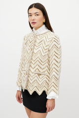 Chanel PF 2018 White & Beige Wool Tweed Jacket